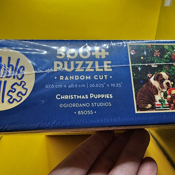 New- Cobble Hill Christmas Puppies Jigsaw Puzzle 500 Piece w Poster -Sealed - Picture 3 of 4